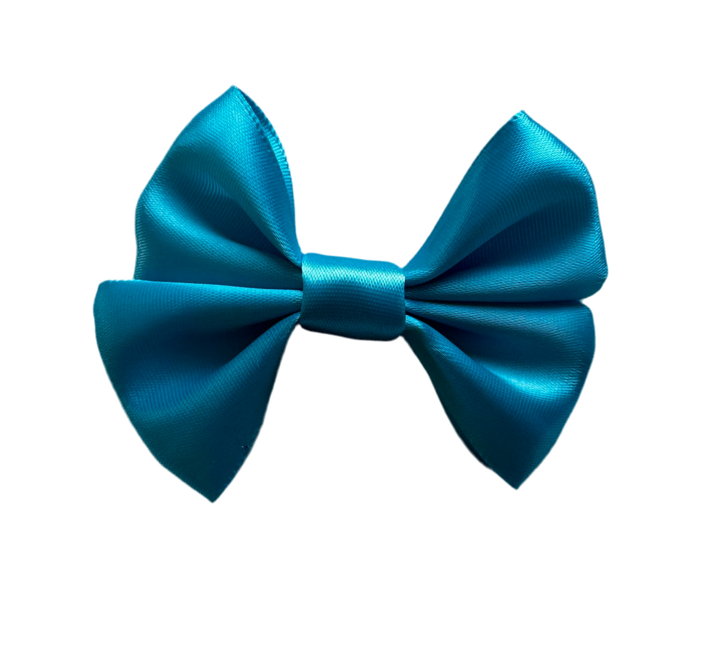 Sky blue bow clip pair