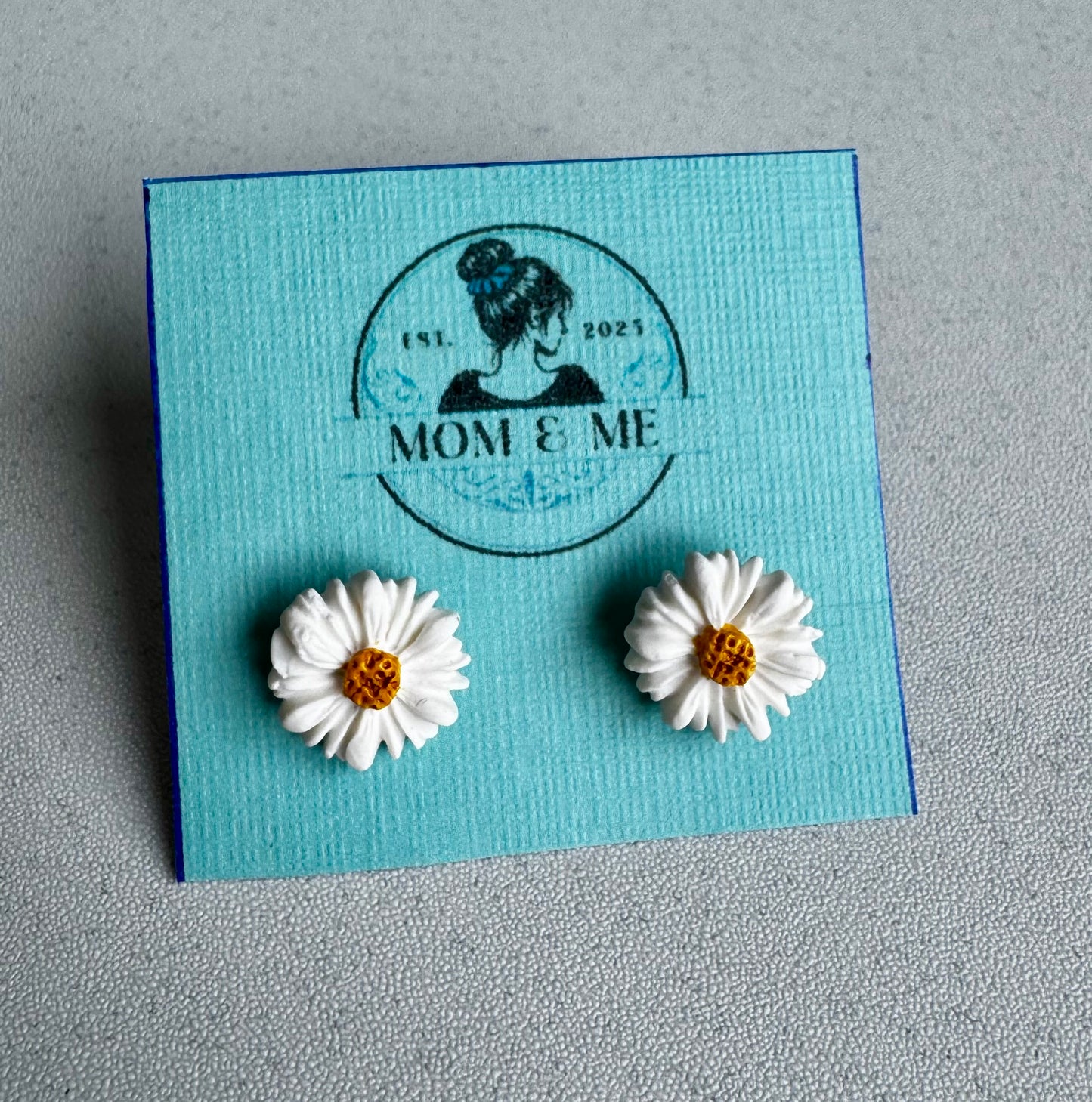 Daisy Flower Polymer Clay Earrings