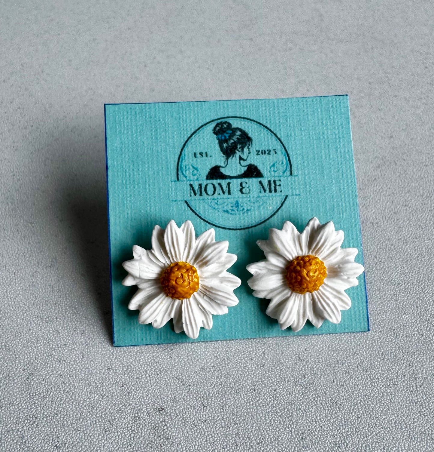 Daisy Flower Polymer Clay Earrings