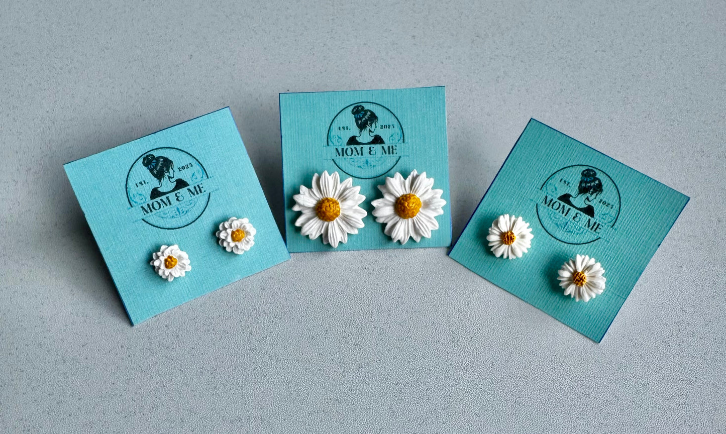 Daisy Flower Polymer Clay Earrings