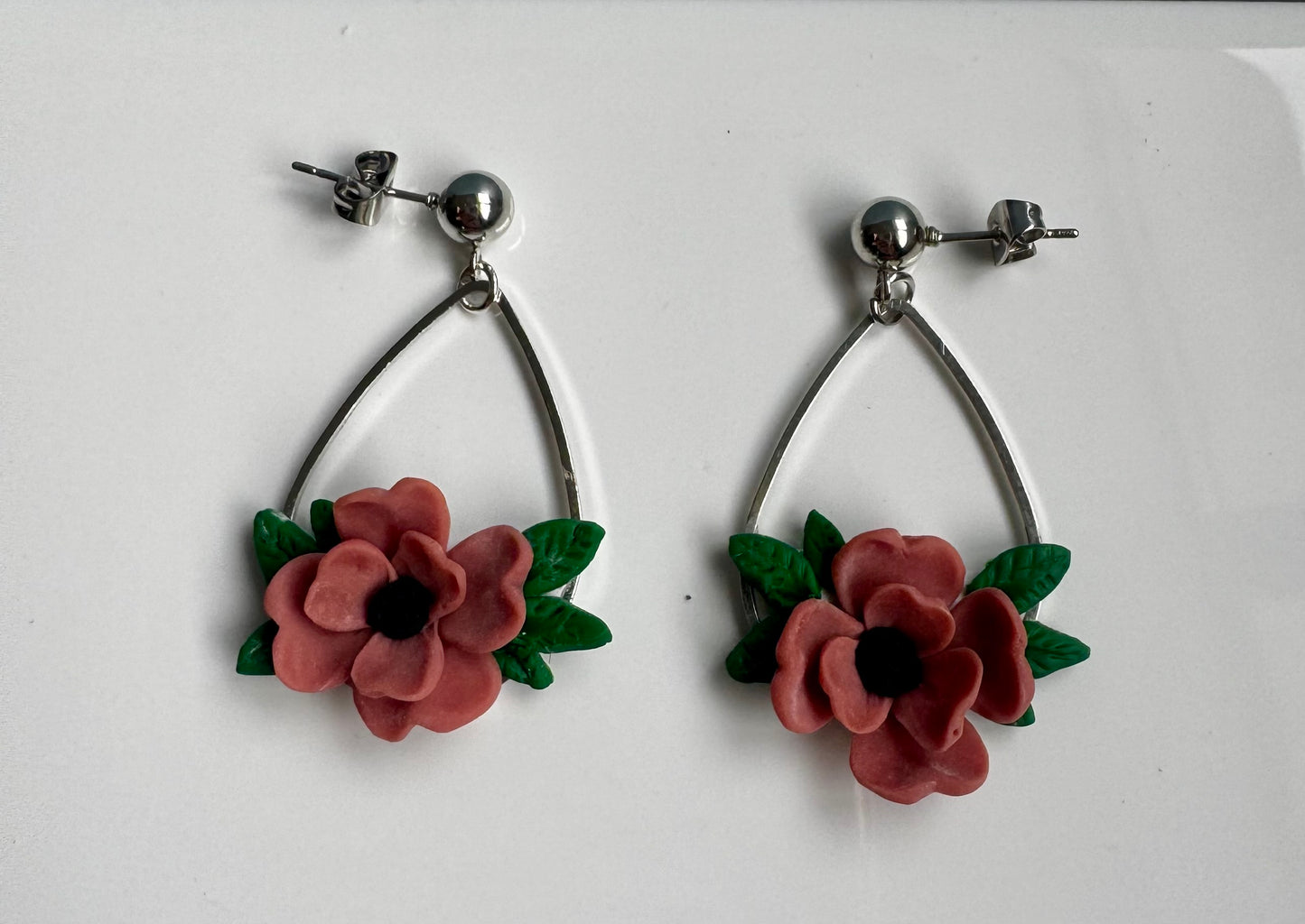 Blush Bloom Drops Polymer Clay Earrings