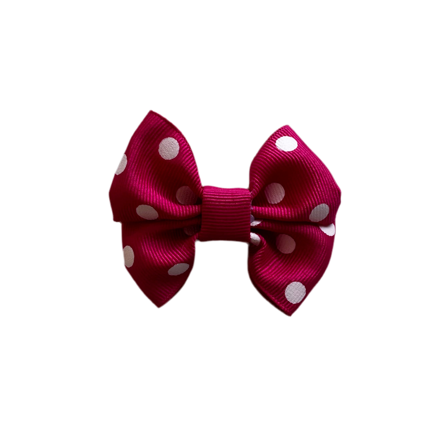 Pink Polka Dot bow clip pair