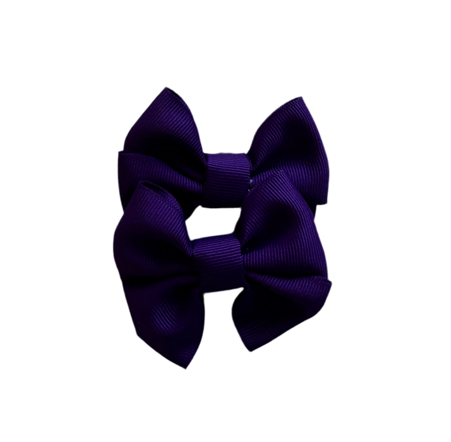 Purple bow clip pair