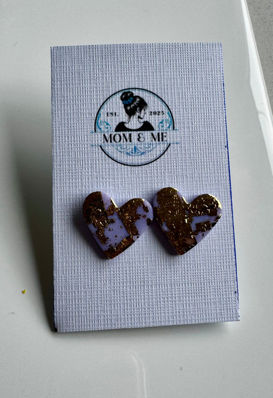 Golden HeartbeatsPolymer Clay Earrings