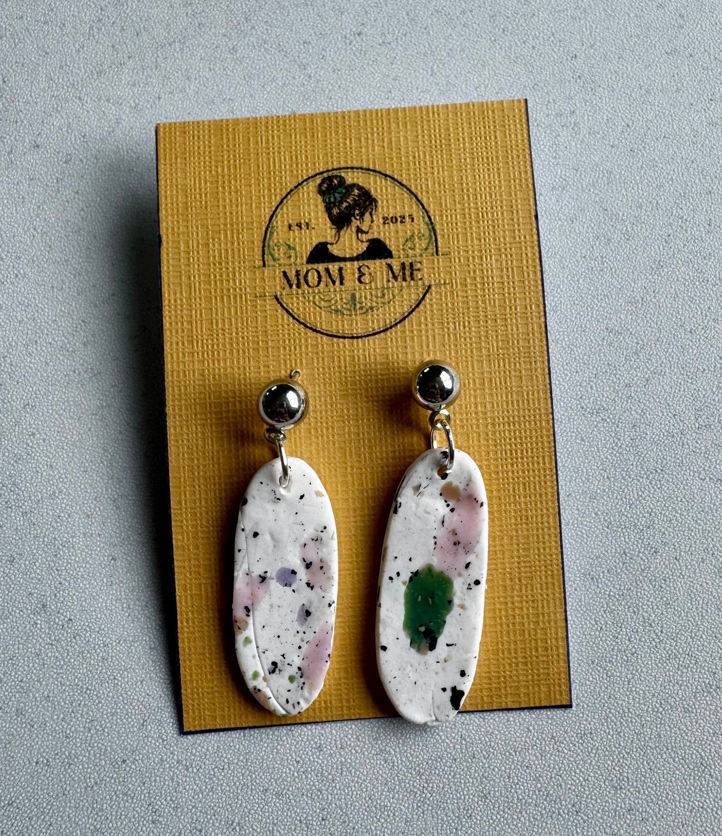 Speckled Serenity Polymer Clay Earrings
