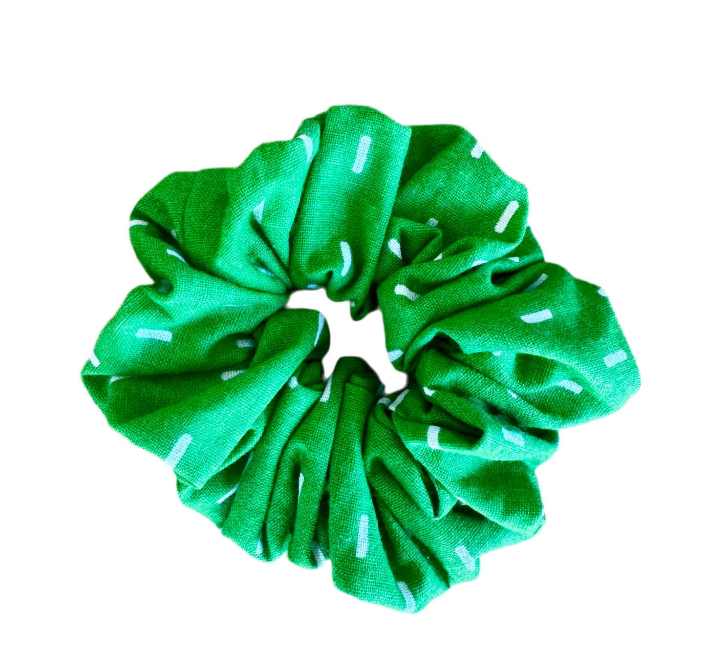 Green and white Scrunchie