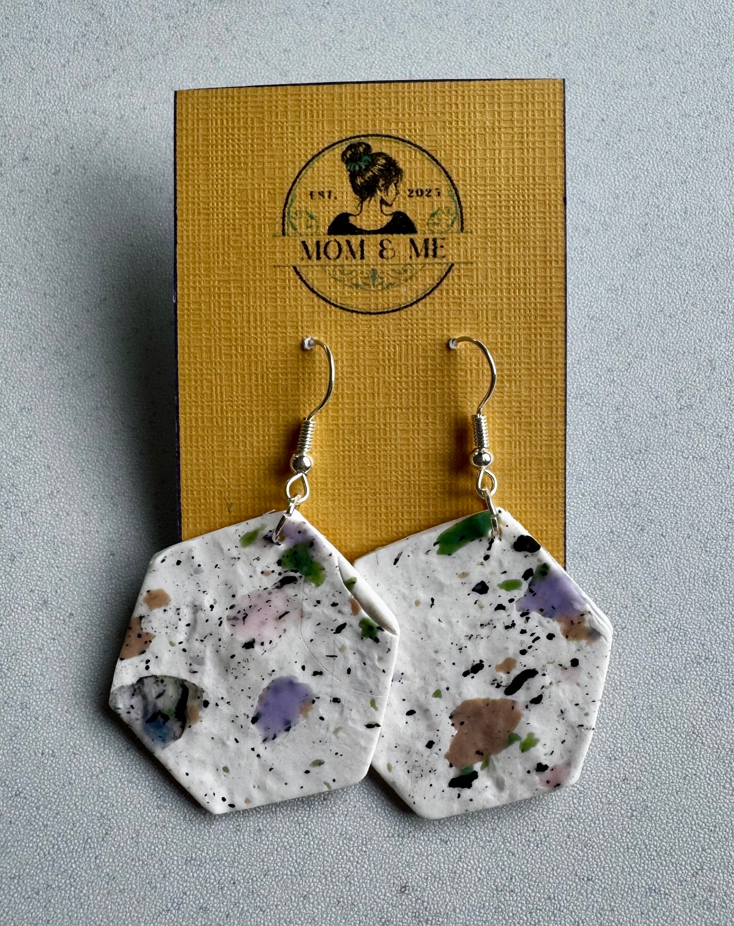 Painted Stone Polymer Clay Earrings