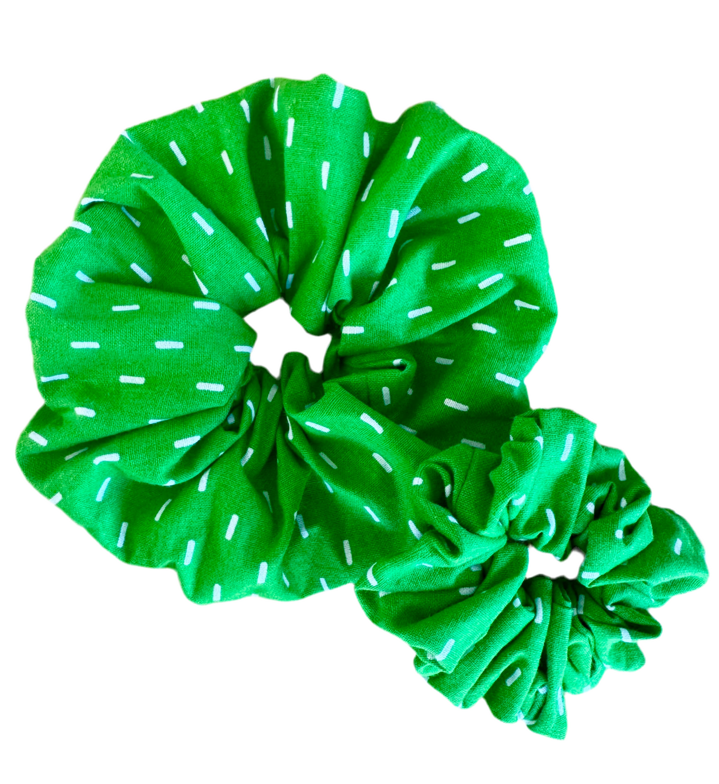 Green and white Scrunchie