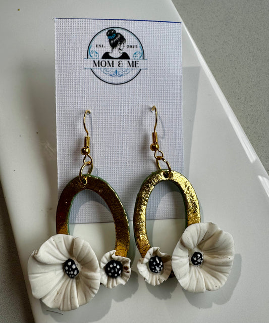 Floral Arc Polymer Clay Earrings